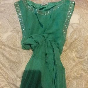 Green Pleated Dress